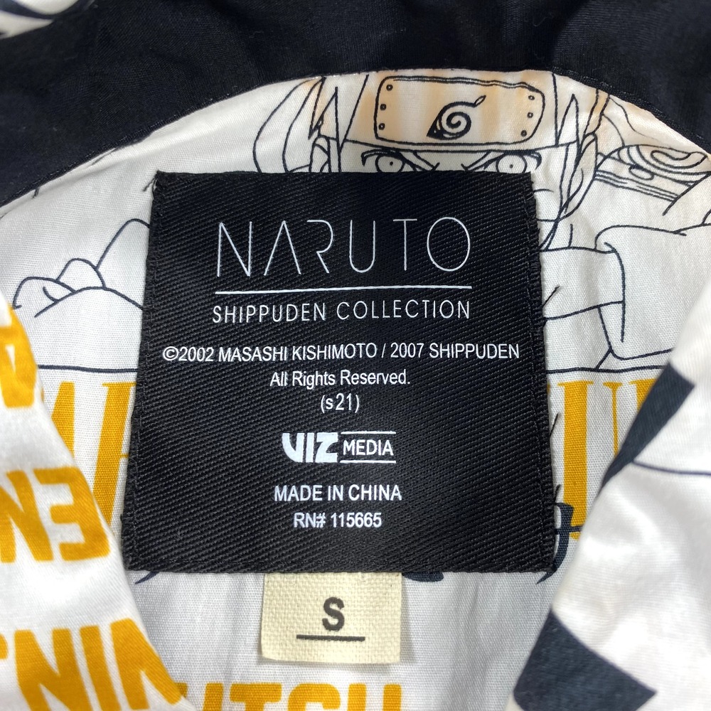 Naruto Shippuden Shirt Mens Small White Button Up Anime Manga Ninja Adult - Picture 7 of 9